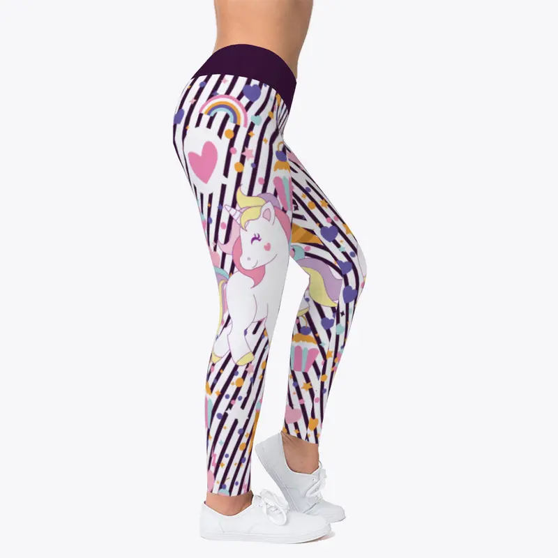 Unicorn Print Leggings -Women Yoga Pants